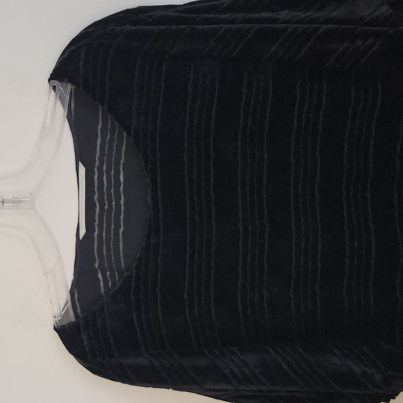 Twelfth Street By Cynthia Vincent Black Black & Silk Velvet Top L - Picture 3 of 9